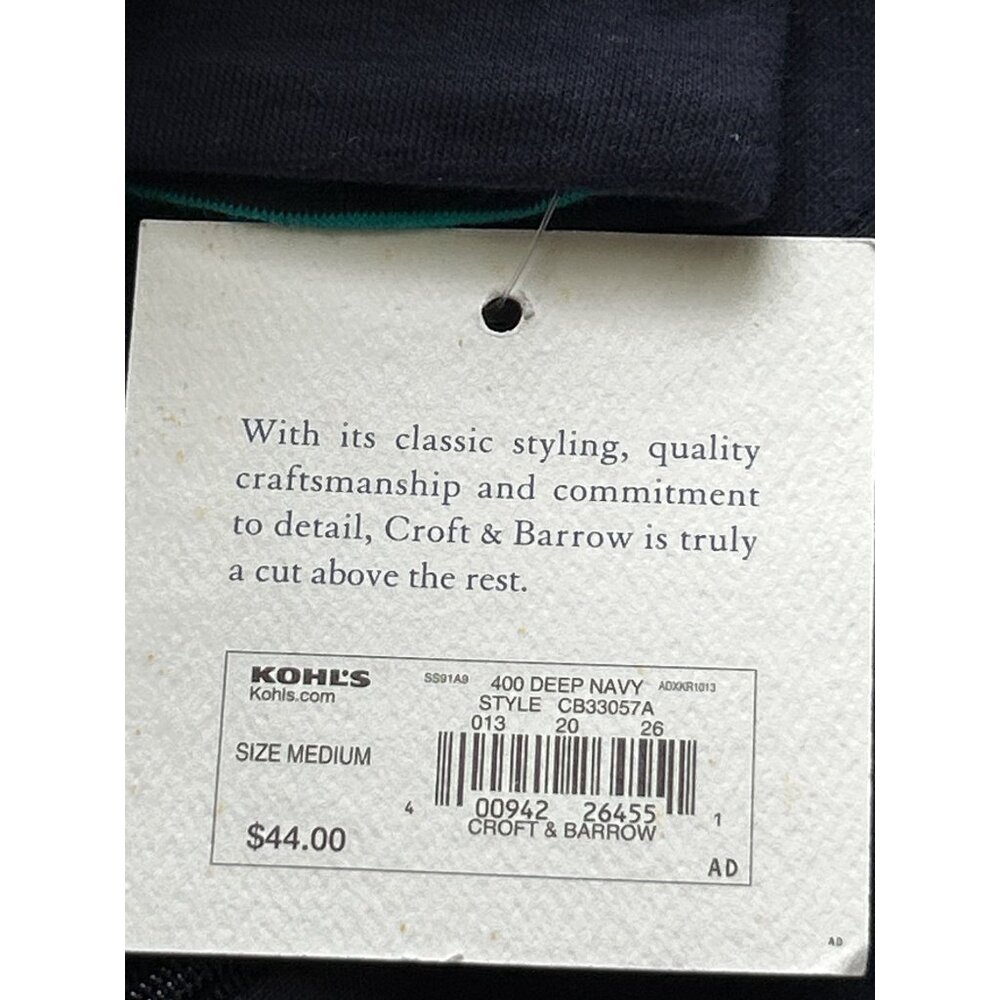 Croft & Barrow Navy Full-Zip Jacket M Cotton/Poly Blend Everyday Wear - Picture 8 of 8